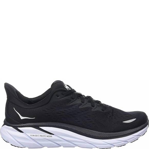 NEW HOKA men's clifton 8 running shoes in black white - Picture 3 of 9